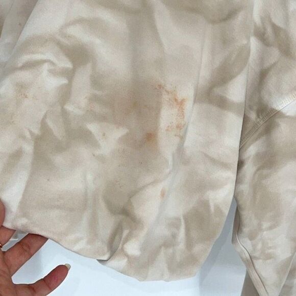 Lululemon Athletica Womens Cropped Long Sleeve Bubble Hem Hoodie Beige‎ Size 12 - Picture 7 of 11